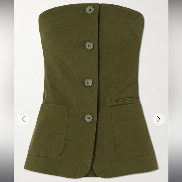 NWT STAUD Strapless Button Down Brigade Top Size 10 - Picture 1 of 8